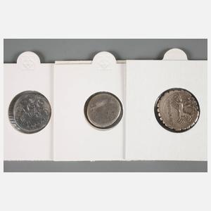 Drei Silbermünzen Römische Republik