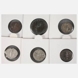 Zehn Münzen der Antoninen und Severer