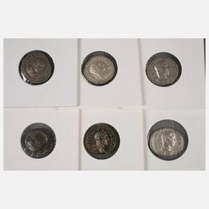 Sechs Münzen der Severer