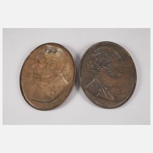 Bronzeplaketten Lortzing und Mendelssohn