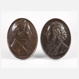 Bronzeplaketten Lortzing und Mendelssohn