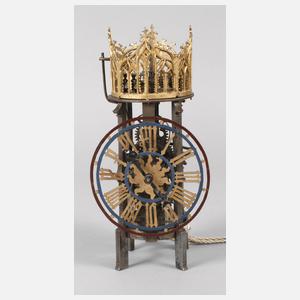 Seltene gotische Stuhluhr