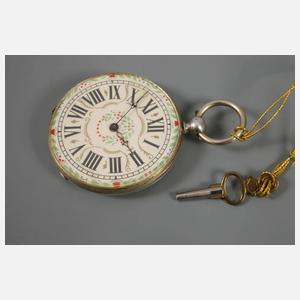 Schlüsseluhr Silber