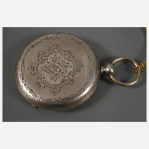 Schlüsseluhr Silber