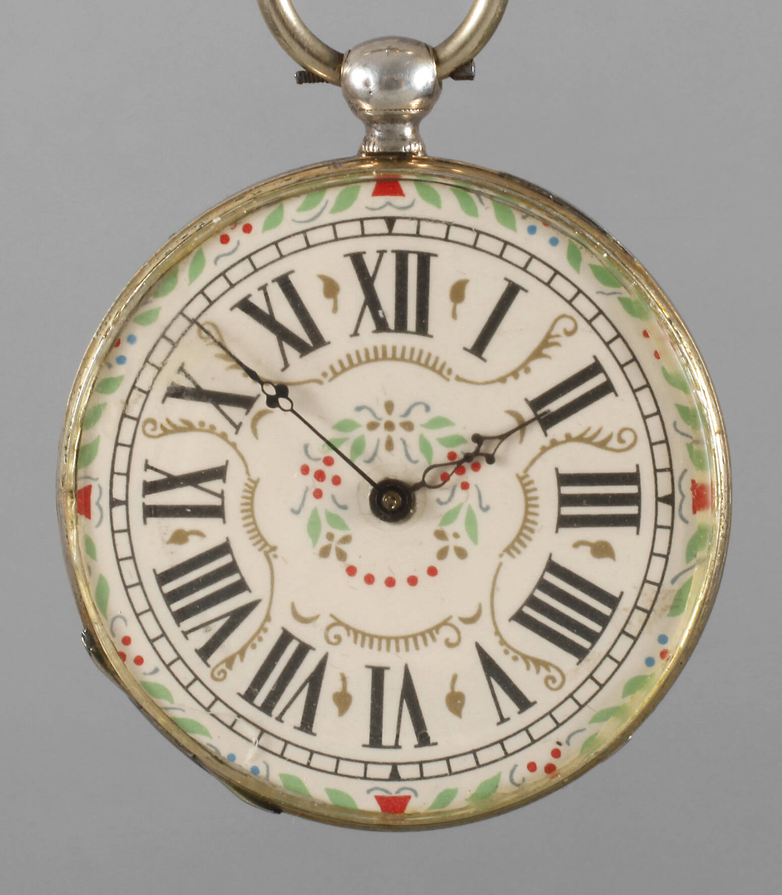 Schlüsseluhr Silber