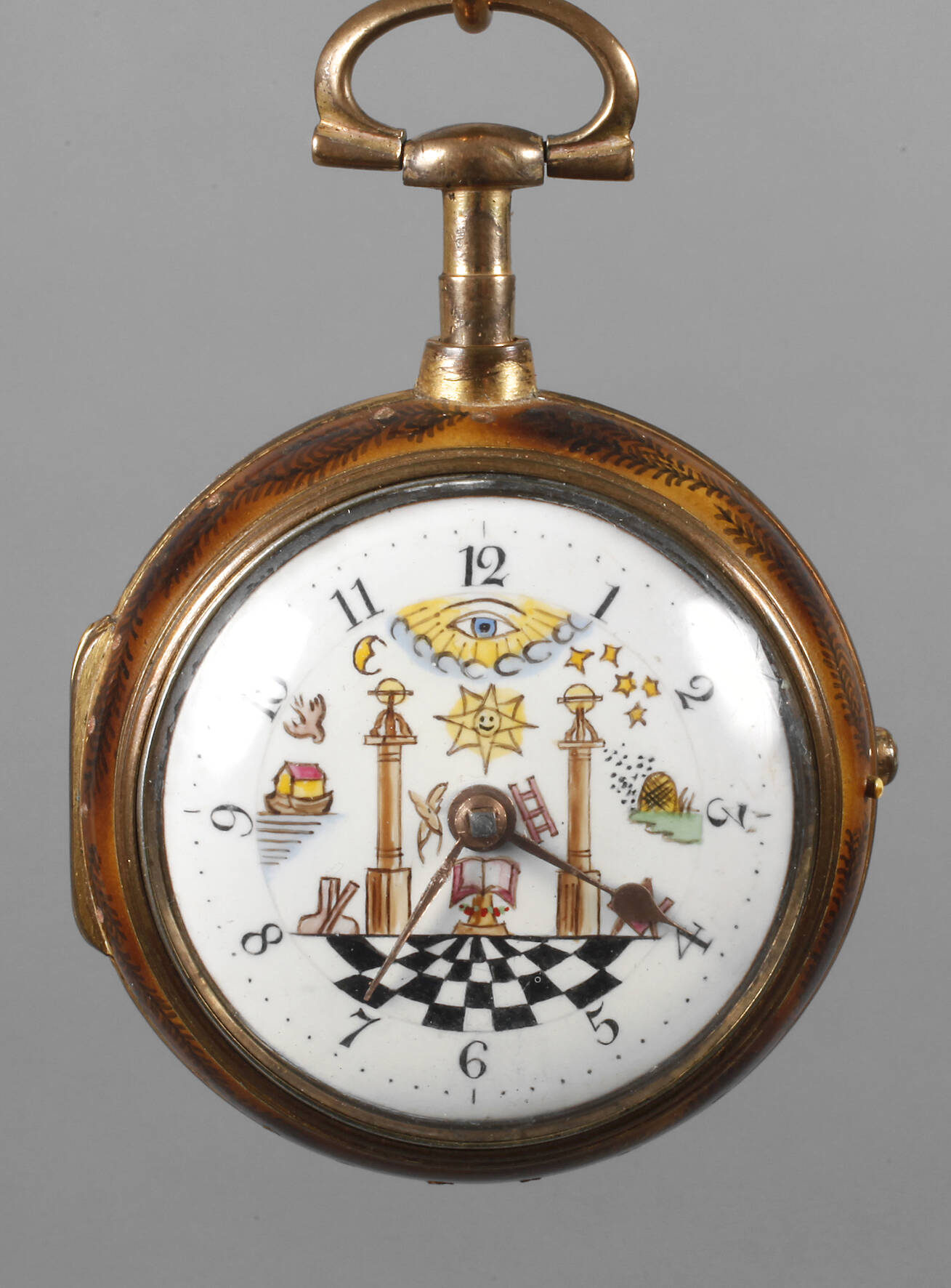 Seltene Freimaurer-Spindeluhr