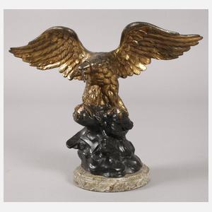 Adler als Uhrenständer