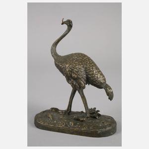Uhrenhalter Bronze "Vogel Strauß"