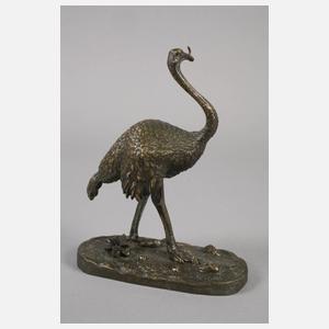 Uhrenhalter Bronze "Vogel Strauß"