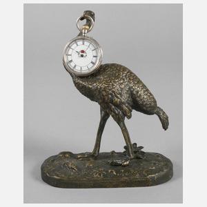 Uhrenhalter Bronze "Vogel Strauß"