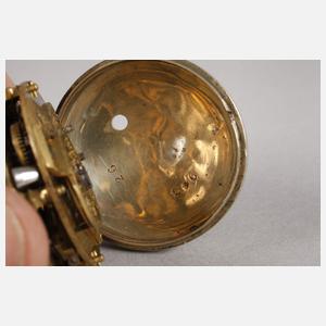 Spindeluhr mit Emailmalerei