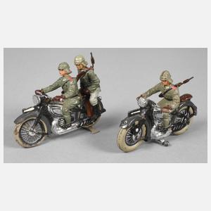 Lineol zwei Kradfahrer und Sozius