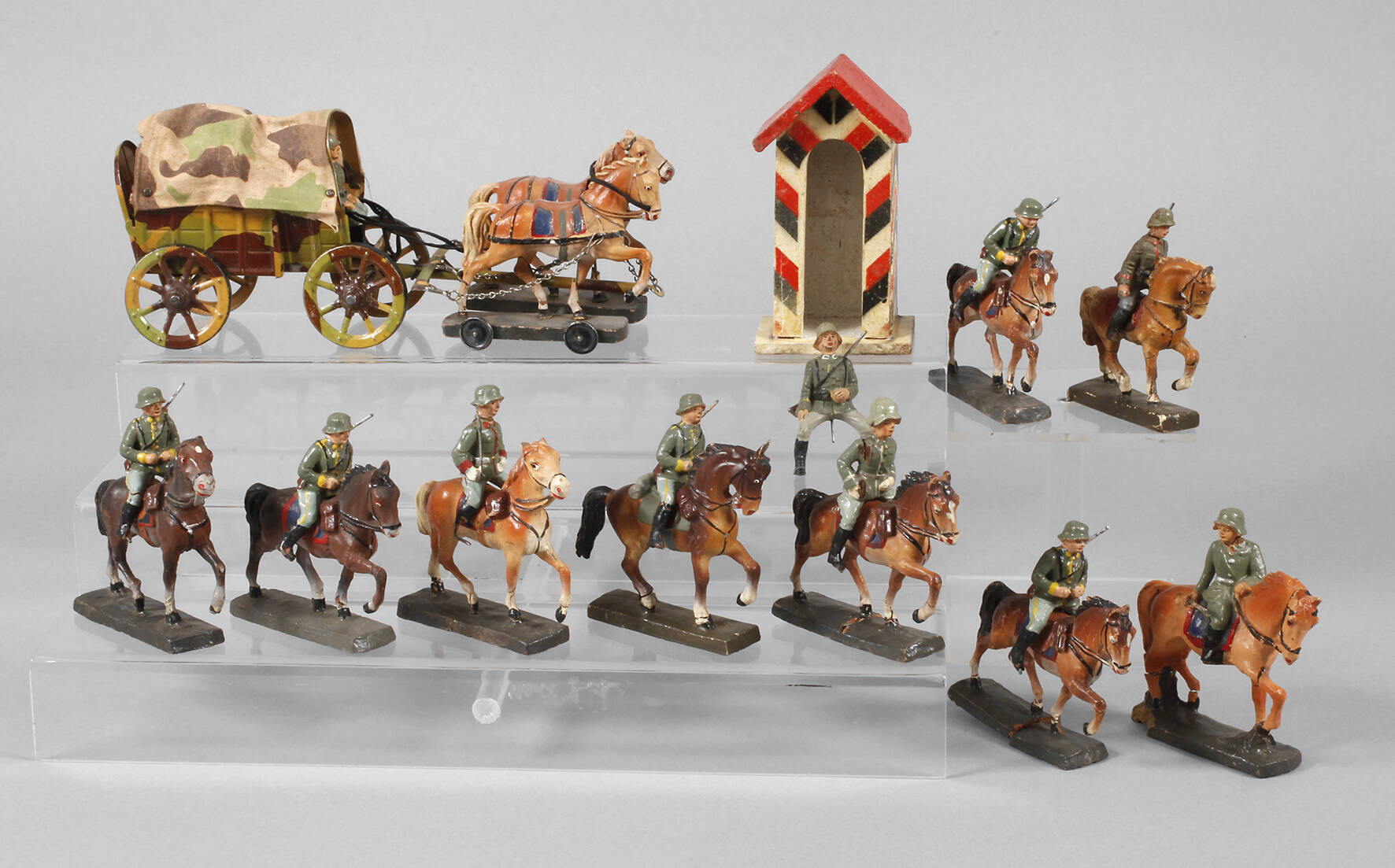 Elastolin Konvolut Massereiter und Feldwagen