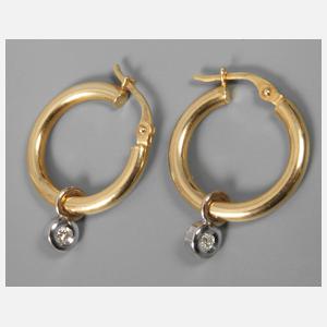 Paar Creolen mit Brillanten