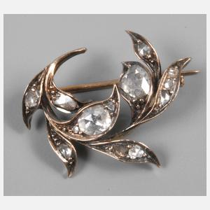 Brosche mit Diamantrosen