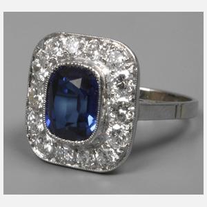 Ring mit feinem Saphir und Brillanten