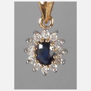 Anhänger mit Saphir und Brillanten