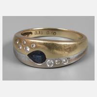 Ring mit Saphir und Diamanten111
