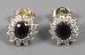 Paar Ohrstecker mit Saphir und Brillanten