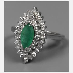 Damenring mit Smaragd und Brillanten