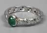 Platinring mit Smaragd und Diamanten