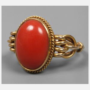 Damenring mit Koralle