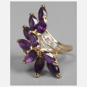 Damenring mit Amethysten