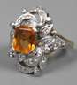 Damenring mit Citrin und Diamanten