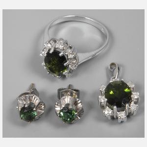 Schmuckset mit Turmalinen und Brillanten