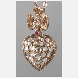 Herzanhänger mit Diamanten