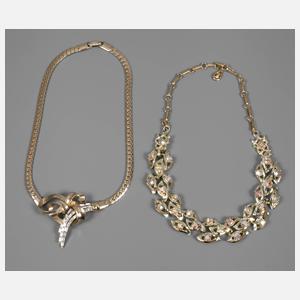 Coro, zwei Colliers mit Besatz