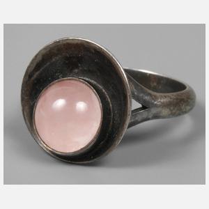 Designerring mit Rosenquarz