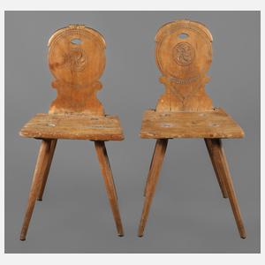 Paar Brettstühle