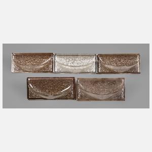 Fünf Seifenschalen Art déco