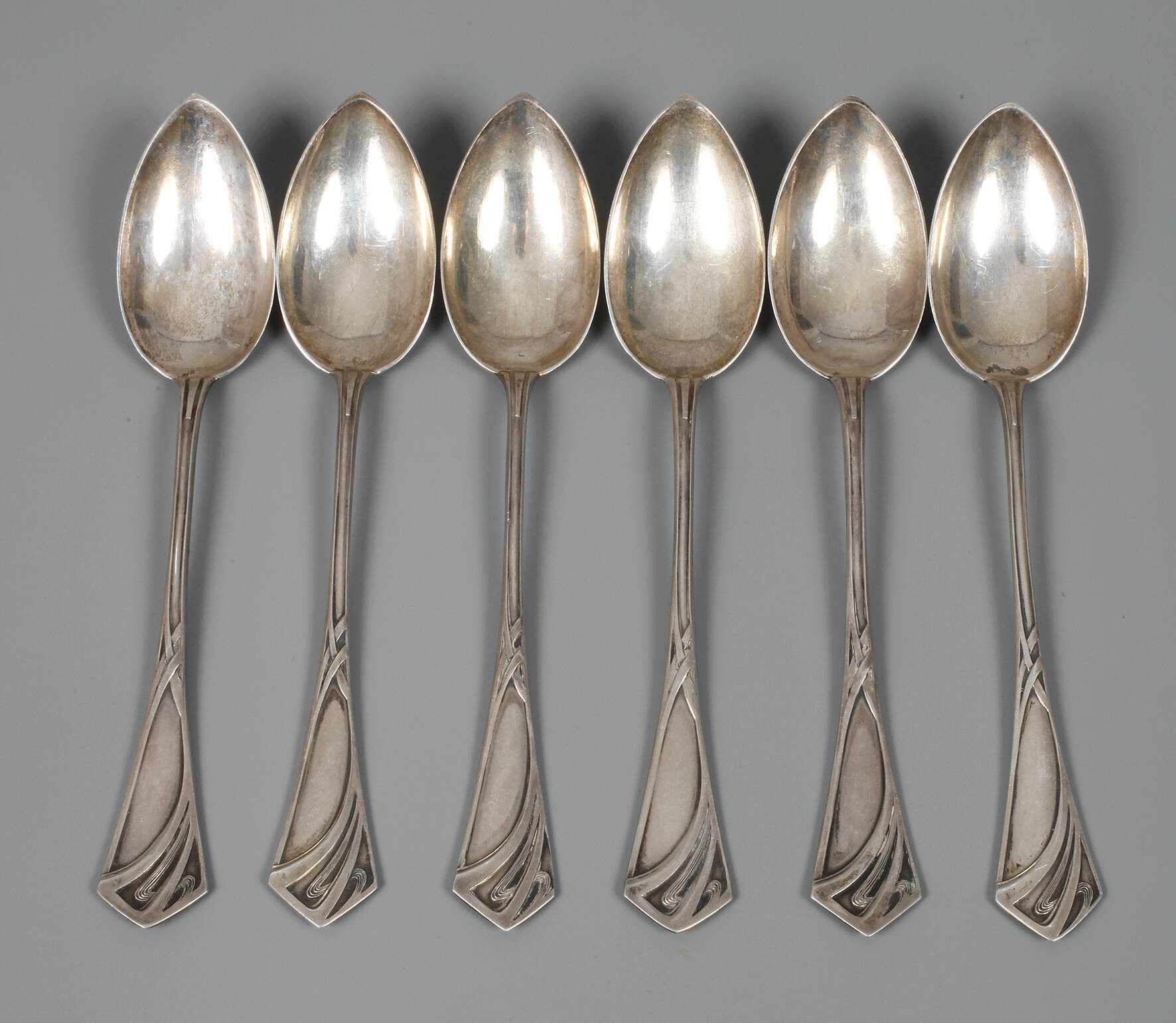 Sechs Teelöffel Silber