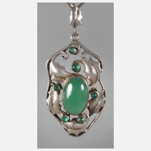 Jugendstilanhänger mit Chrysoprasen