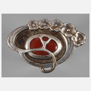 Jugendstilbrosche mit Karneol