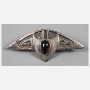 Jugendstilbrosche mit Granat