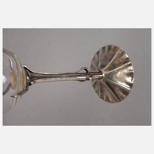 Sechs Likörgläser mit Silberfuß