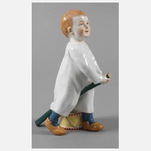 Meissen "Kind, auf einem Stecken reitend"
