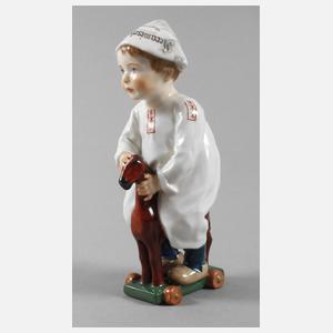 Meissen "Kind auf einem Holzpferd reitend"