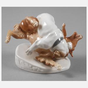 Meissen "Collie und Bulldogge, kämpfend"