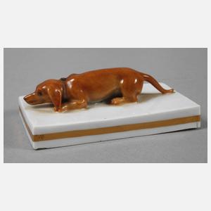 Meissen "Dachshund" als Briefbeschwerer