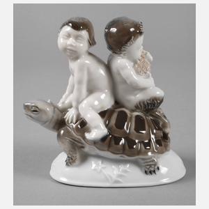 Rosenthal Schildkröte mit Putto und Faun