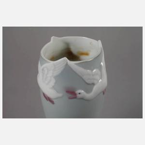 Schwarza-Saalbahn Vase mit Gänsemotiv