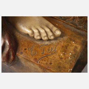 Goldscheider Paar übergroße Dekorationsfiguren