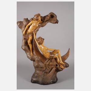 Großer Salonspiegel mit Beleuchtung