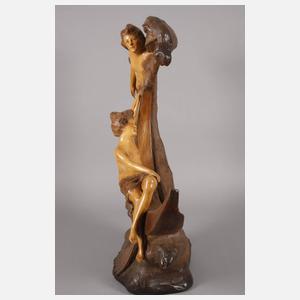 Großer Salonspiegel mit Beleuchtung