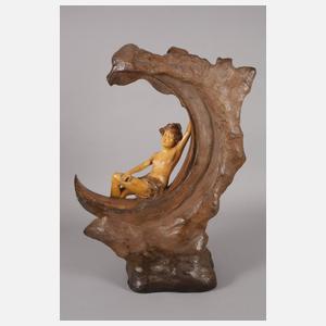 Großer Salonspiegel mit Beleuchtung