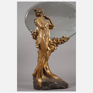 Goldscheider Wien figürlicher Salonspiegel